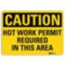 Caution: Hot Work Permit Required In This Area Signs