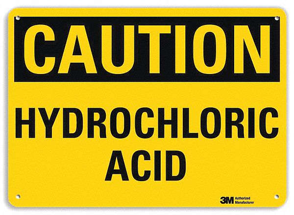 Caution Sign: Aluminum, Mounting Holes Sign Mounting, 10 in x 14 in Nominal Sign Size, 0.04 in Thick