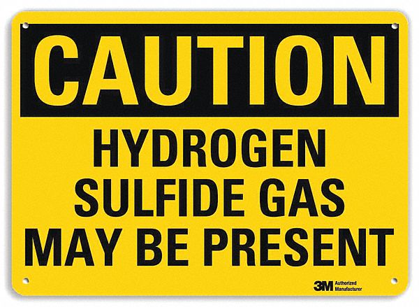 Caution Sign: Aluminum, Mounting Holes Sign Mounting, 10 in x 14 in Nominal Sign Size, 0.04 in Thick