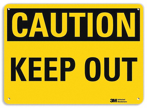 Safety Sign: Aluminum, Mounting Holes Sign Mounting, 7 in x 10 in Nominal Sign Size, Engineer Grade