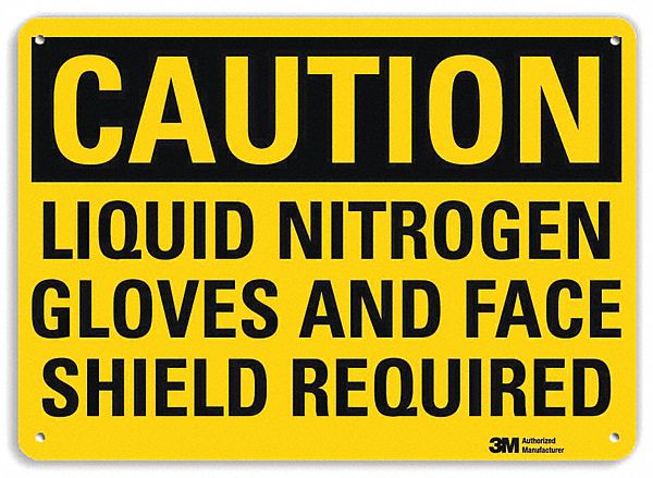 Caution Sign: Aluminum, Mounting Holes Sign Mounting, 10 in x 14 in Nominal Sign Size, 0.04 in Thick