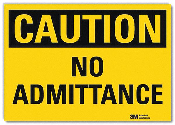 Safety Sign: Reflective Sheeting, Adhesive Sign Mounting, 7 in x 10 in Nominal Sign Size, Caution