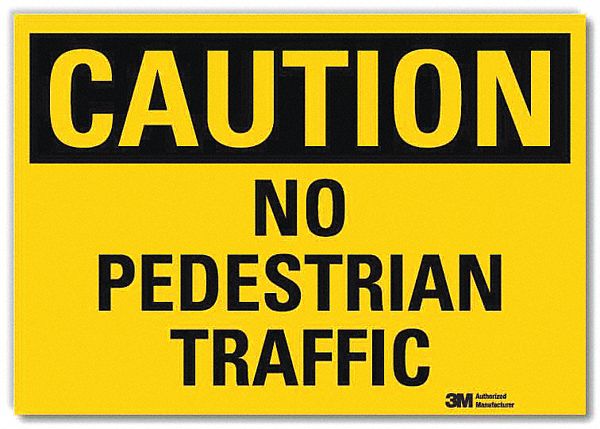 REFLECTIVE PEDESTRIAN TRAFFIC LABEL, PLASTIC, 10 IN X 14 IN NOMINAL SIGN SIZE, ENGINEER GRADE, NO PEDESTRIAN TRAFFIC