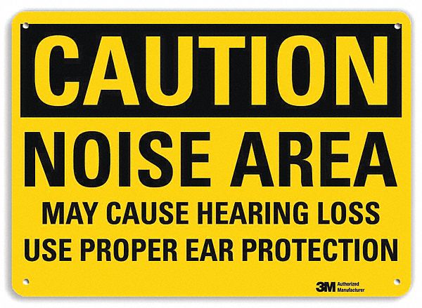 Caution Sign: Aluminum, Mounting Holes Sign Mounting, 10 in x 14 in Nominal Sign Size, 0.04 in Thick