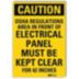 Caution: OSHA Regulations Area In Front Of Electrical Panel Must Be Kept Clear For 42 Inches Signs