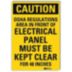 Caution: OSHA Regulations Area In Front Of Electrical Panel Must Be Kept Clear For 48 Inches Signs