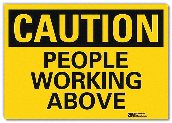 Safety Sign: Reflective Sheeting, Adhesive Sign Mounting, 7 in x 10 in Nominal Sign Size, Caution