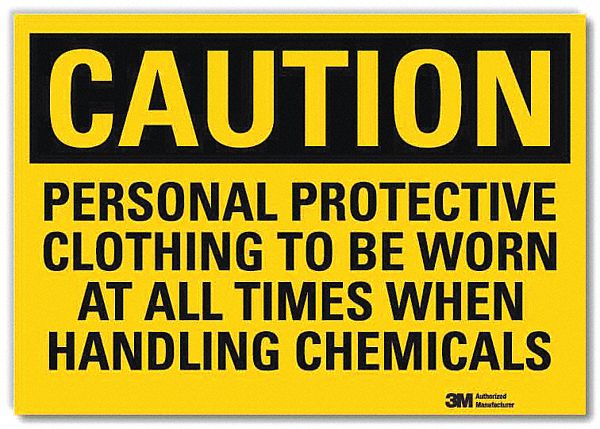 Caution Sign: Reflective Sheeting, Adhesive Sign Mounting, 10 in x 14 in Nominal Sign Size