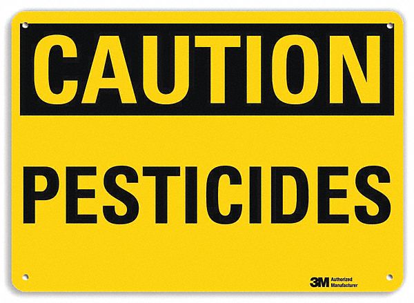 Caution Sign: Aluminum, Mounting Holes Sign Mounting, 10 in x 14 in Nominal Sign Size, 0.04 in Thick