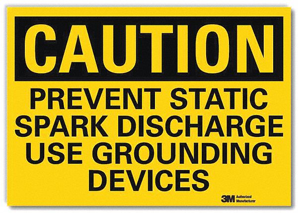 Caution Sign: Reflective Sheeting, Adhesive Sign Mounting, 10 in x 14 in Nominal Sign Size
