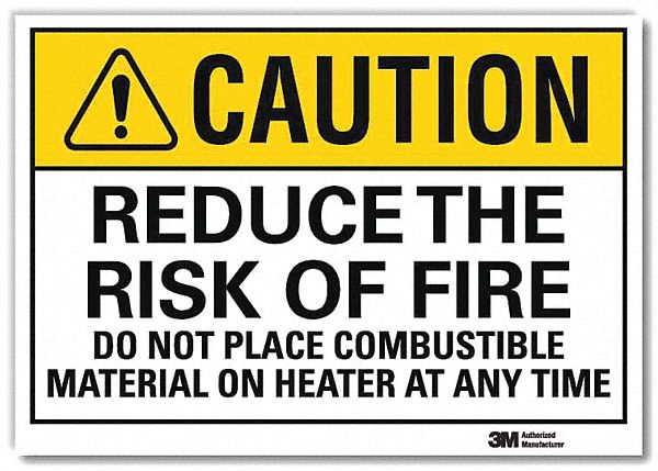 Caution Sign: Reflective Sheeting, Adhesive Sign Mounting, 10 in x 14 in Nominal Sign Size