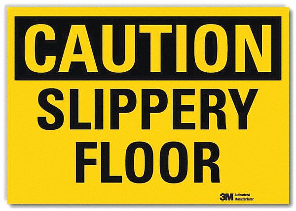 Safety Sign: Reflective Sheeting, Adhesive Sign Mounting, 7 in x 10 in Nominal Sign Size, Caution