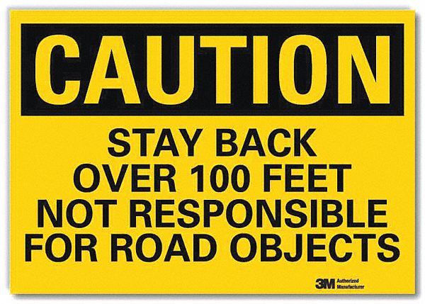 Reflective  Traffic Safety Label: Plastic, 5 in x 7 in Nominal Sign Size, Engineer Grade