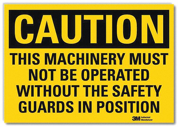 Safety Sign: Reflective Sheeting, Adhesive Sign Mounting, 7 in x 10 in Nominal Sign Size, Caution