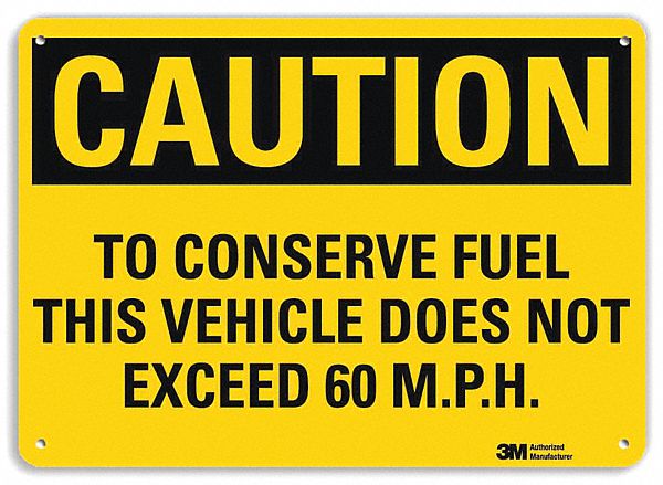 Caution Sign, 7 in x 10 in, Aluminum