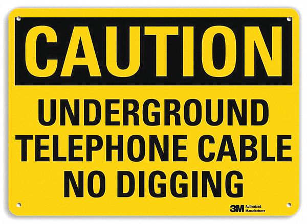 Caution Sign, 7 in x 10 in, Aluminum
