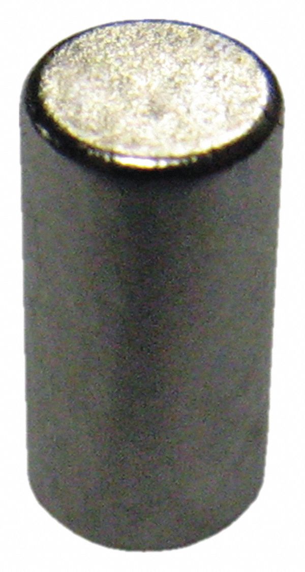 Rare Earth Magnet: Neodymium, 1/8 in Outside Dia, 0.25 in Thick, Disc Magnet, 35