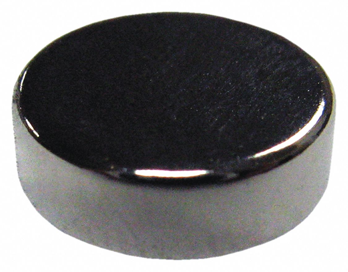 Rare Earth Magnet: Neodymium, 3/8 in Outside Dia, 0.12 in Thick, Disc Magnet, 35