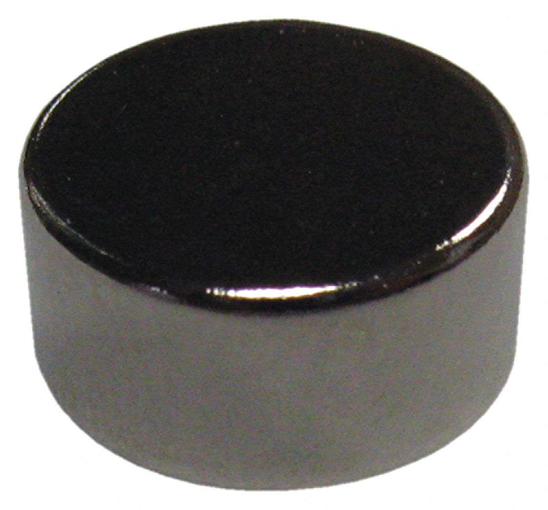 Rare Earth Magnet: Neodymium, 1/2 in Outside Dia, 0.25 in Thick, Disc Magnet, 35