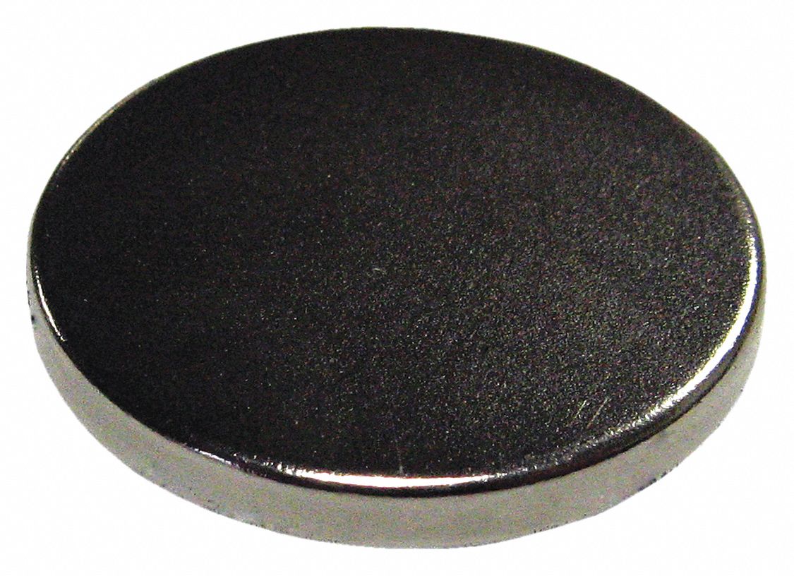 Rare Earth Magnet: Neodymium, 1 in Outside Dia, 0.12 in Thick, Disc Magnet, 35