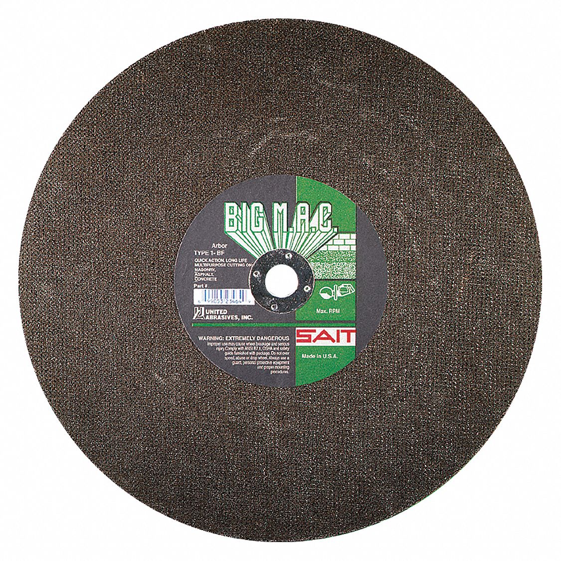 UNITED ABRASIVESSAIT 12 in, Type 1 Silicon Carbide Abrasive CutOff