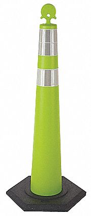 35KJ26 - Channelizer Cone with Collar 42in H Lime