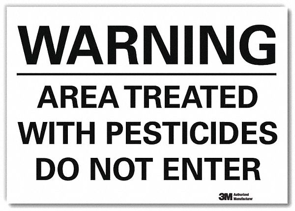 Warning Sign: Reflective Sheeting, Adhesive Sign Mounting, 7 in x 10 in Nominal Sign Size