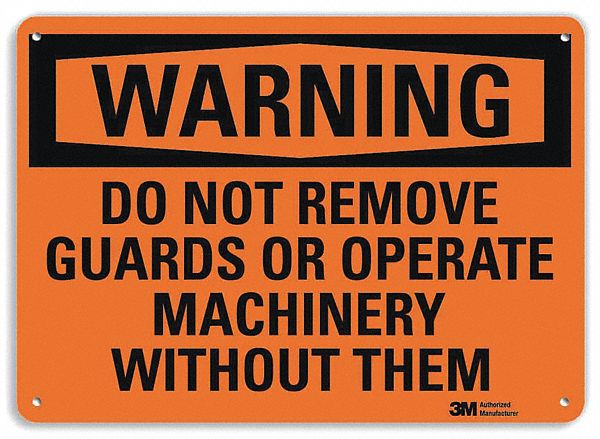 Warning Sign: Plastic, Mounting Holes Sign Mounting, 7 in x 10 in Nominal Sign Size, 0.055 in Thick