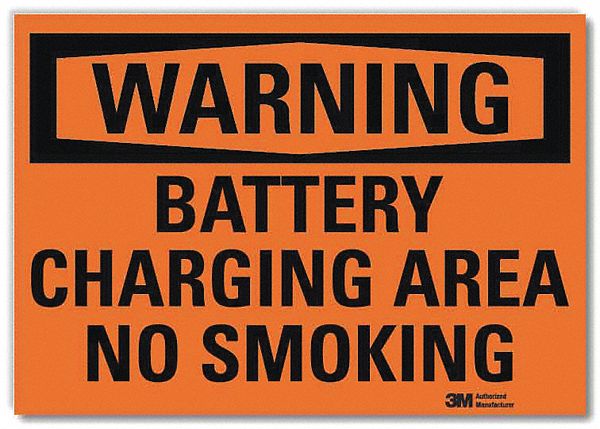 Warning Sign: Reflective Sheeting, Adhesive Sign Mounting, 7 in x 10 in Nominal Sign Size