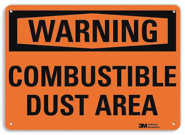 PANNEAU AVERT,COMBUSTIBLE DUST AREA,7POH