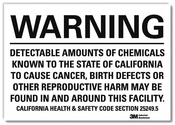 Warning Sign: Reflective Sheeting, Adhesive Sign Mounting, 7 in x 10 in Nominal Sign Size