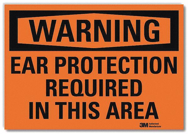 Warning Sign: Reflective Sheeting, Adhesive Sign Mounting, 7 in x 10 in Nominal Sign Size, Warning