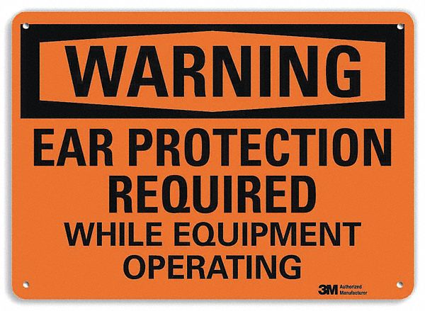 Warning Sign: Plastic, Mounting Holes Sign Mounting, 7 in x 10 in Nominal Sign Size, 0.055 in Thick