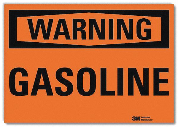 Warning Sign: Reflective Sheeting, Adhesive Sign Mounting, 7 in x 10 in Nominal Sign Size