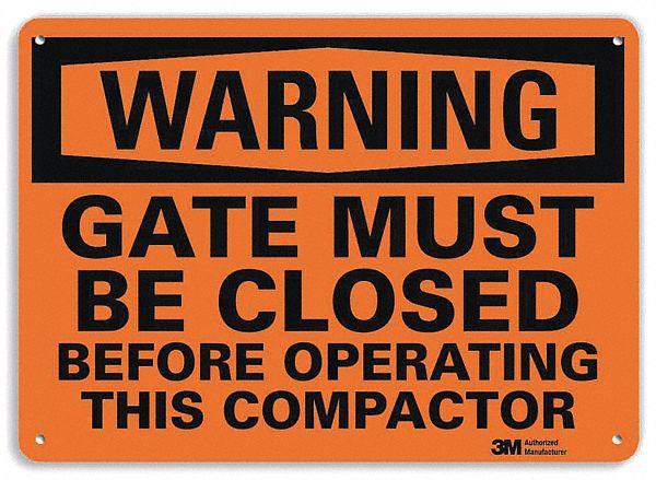 Warning Sign: Plastic, Mounting Holes Sign Mounting, 7 in x 10 in Nominal Sign Size, 0.055 in Thick