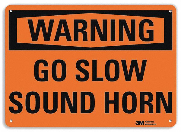 Warning Sign: Plastic, Mounting Holes Sign Mounting, 7 in x 10 in Nominal Sign Size, 0.055 in Thick