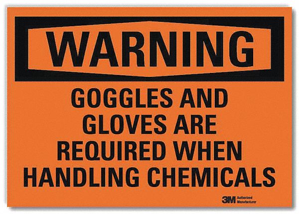 Warning Sign: Reflective Sheeting, Adhesive Sign Mounting, 5 in x 7 in Nominal Sign Size
