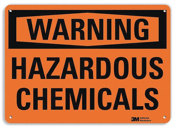 Warning Sign: Aluminum, Mounting Holes Sign Mounting, 10 in x 14 in Nominal Sign Size, 0.04 in Thick