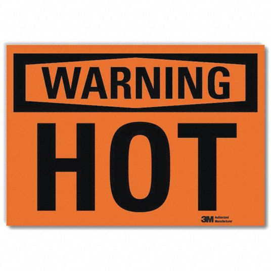 LYLE Warning Sign, Sign Format Traditional OSHA, Hot, Sign Header ...