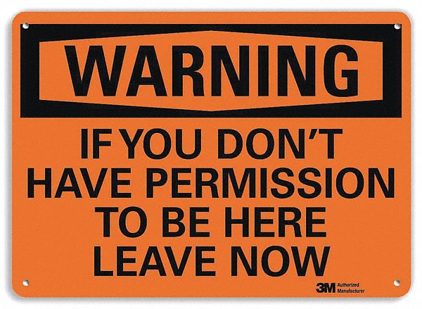 Security Sign, 10 in x 14 in, Plastic