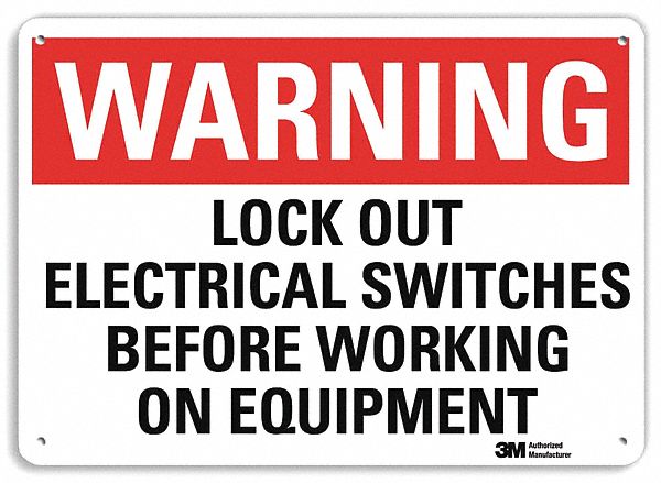 Warning Sign: Plastic, Mounting Holes Sign Mounting, 7 in x 10 in Nominal Sign Size, 0.055 in Thick