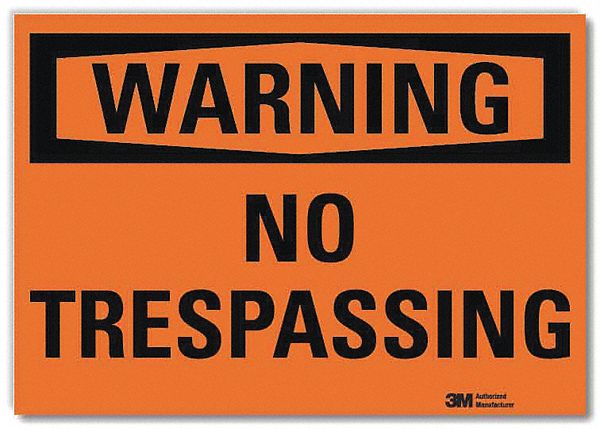 Security Sign: Reflective Sheeting, Adhesive Sign Mounting, 7 in x 10 in Nominal Sign Size
