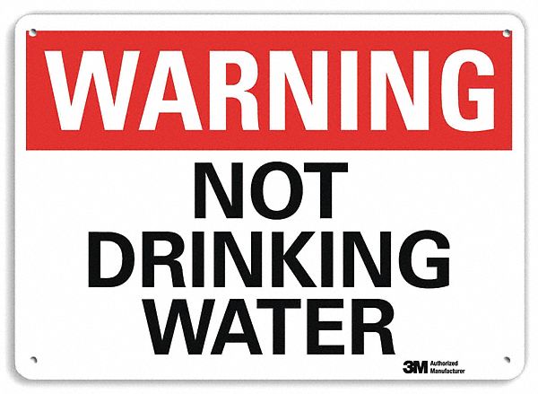 Warning Sign: Plastic, Mounting Holes Sign Mounting, 7 in x 10 in Nominal Sign Size, 0.055 in Thick