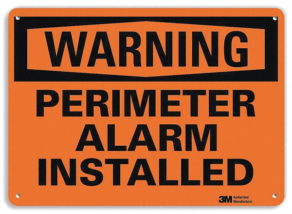 Security Sign: Plastic, Mounting Holes Sign Mounting, 7 in x 10 in Nominal Sign Size, 0.055 in Thick
