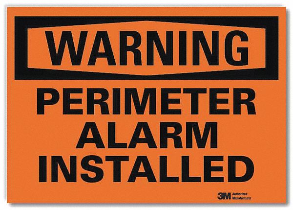 Security Sign: Reflective Sheeting, Adhesive Sign Mounting, 7 in x 10 in Nominal Sign Size