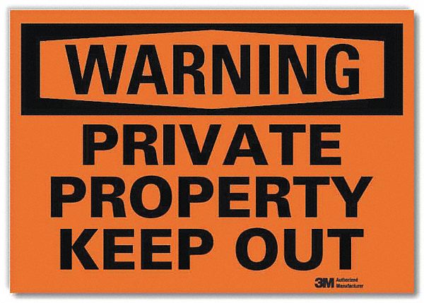 Security Sign: Reflective Sheeting, Adhesive Sign Mounting, 7 in x 10 in Nominal Sign Size