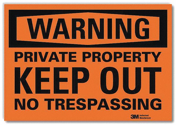 Security Sign: Reflective Sheeting, Adhesive Sign Mounting, 7 in x 10 in Nominal Sign Size