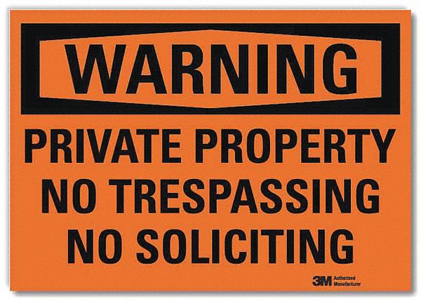 Security Sign: Reflective Sheeting, Adhesive Sign Mounting, 7 in x 10 in Nominal Sign Size