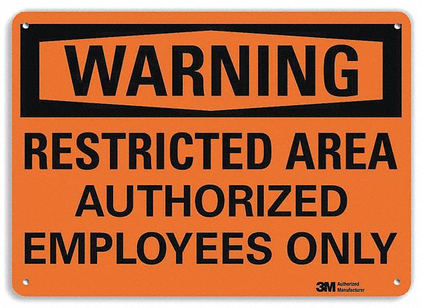 Security Sign: Plastic, Mounting Holes Sign Mounting, 7 in x 10 in Nominal Sign Size, 0.055 in Thick