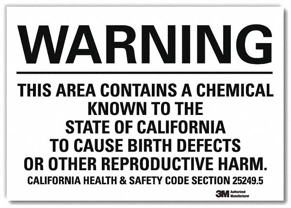 Warning Sign: Reflective Sheeting, Adhesive Sign Mounting, 7 in x 10 in Nominal Sign Size